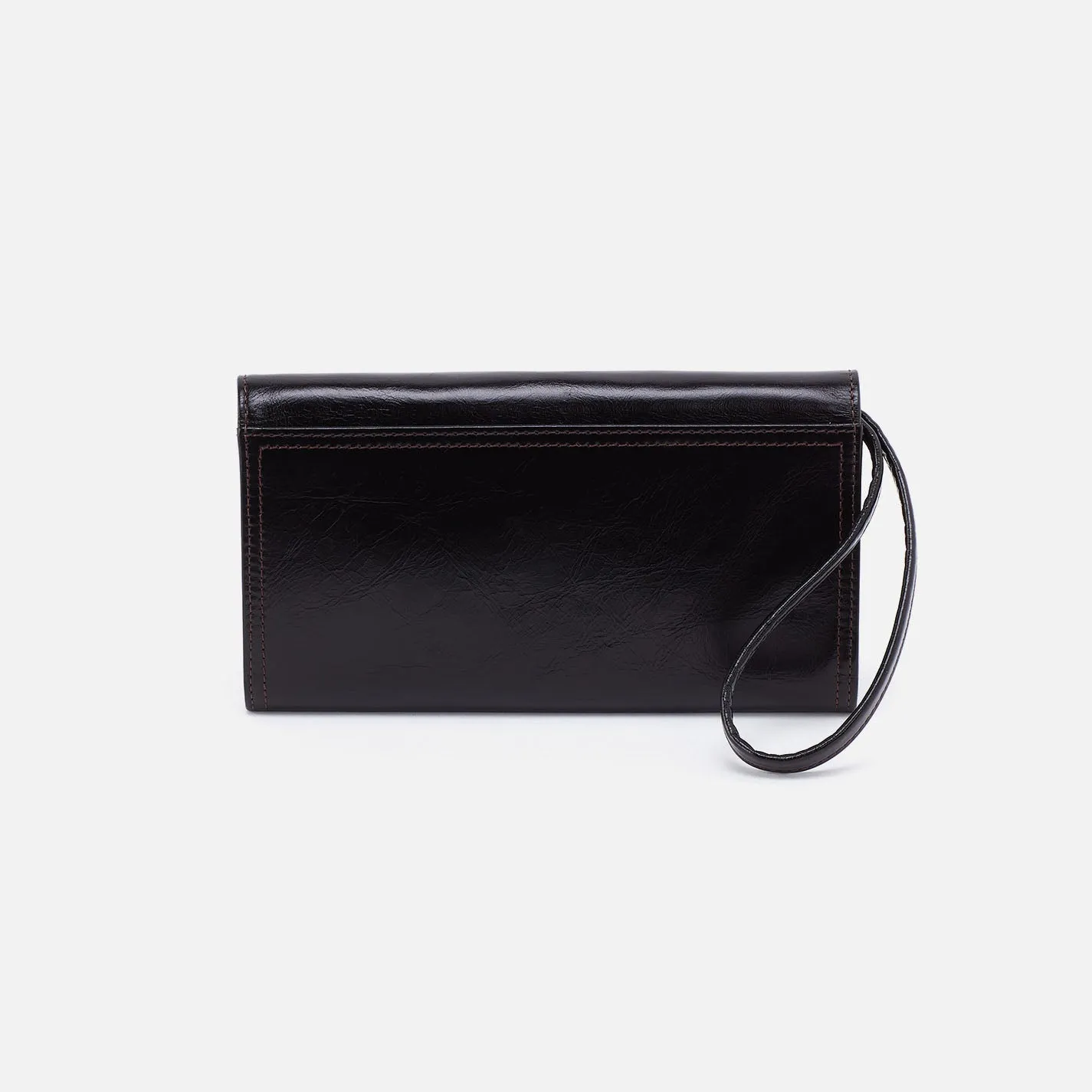 Romy Wallet Crossbody In Polished Leather - Black