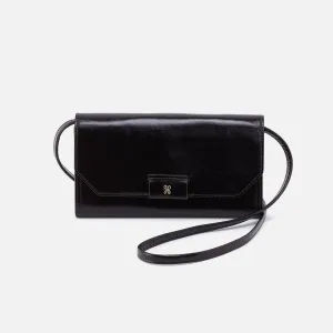 Romy Wallet Crossbody In Polished Leather - Black