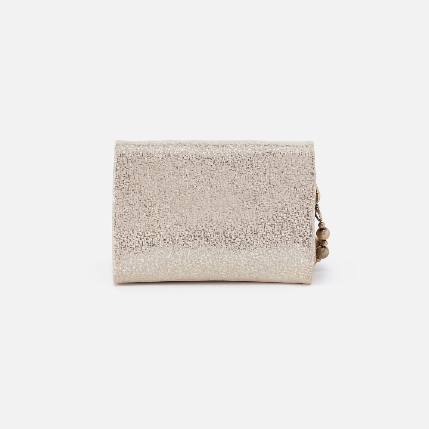 Ross Bead Wristlet In Metallic Leather - Sand Shimmer