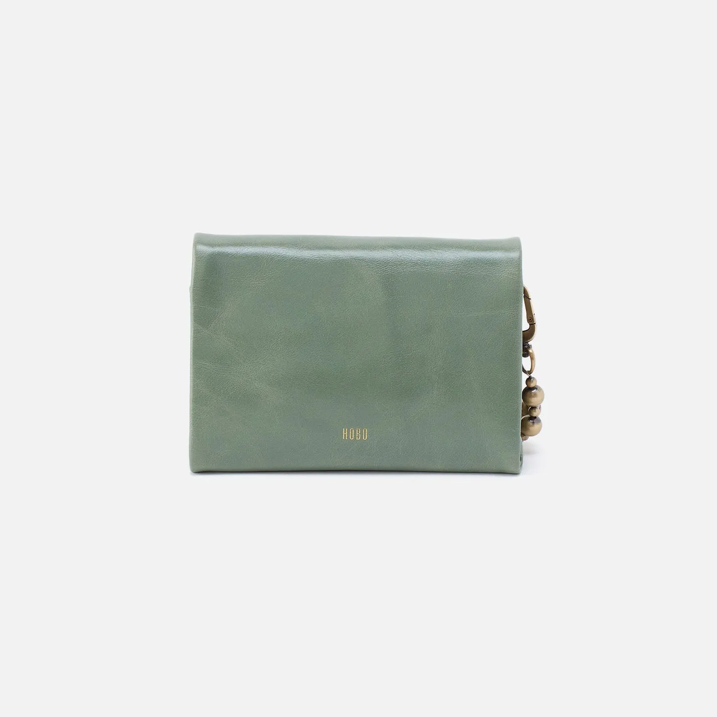 Ross Bead Wristlet In Polished Leather - Jade