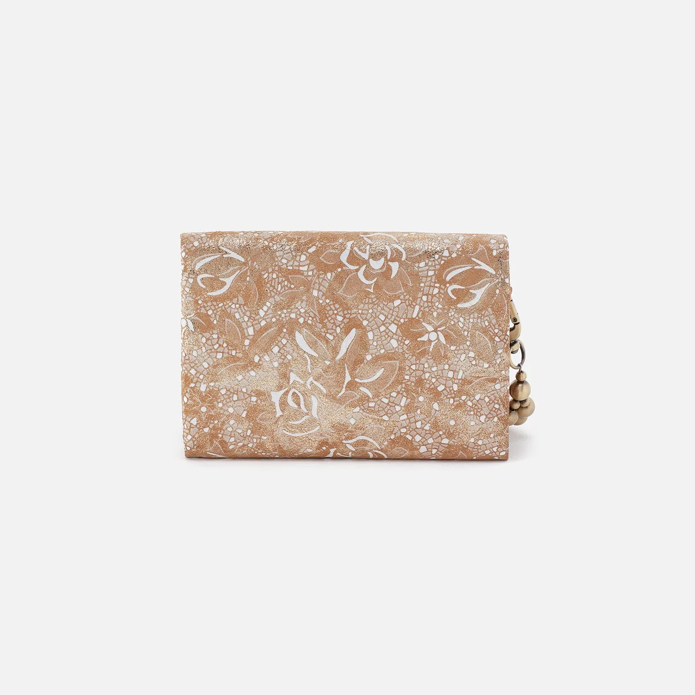 Ross Bead Wristlet In Printed Leather - Gilded Petals