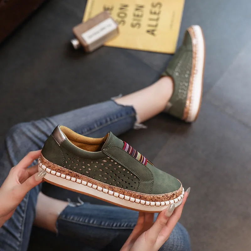 Round Head Slip-on Elastic Band Casual Shoes