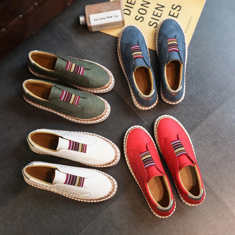 Round Head Slip-on Elastic Band Casual Shoes
