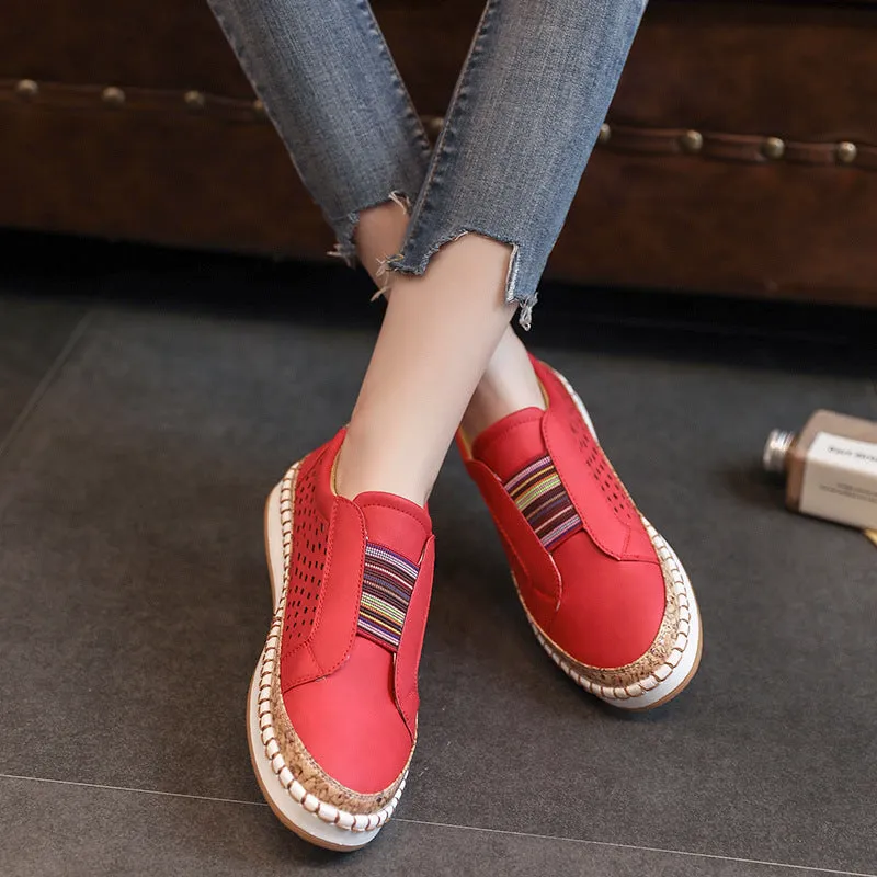 Round Head Slip-on Elastic Band Casual Shoes