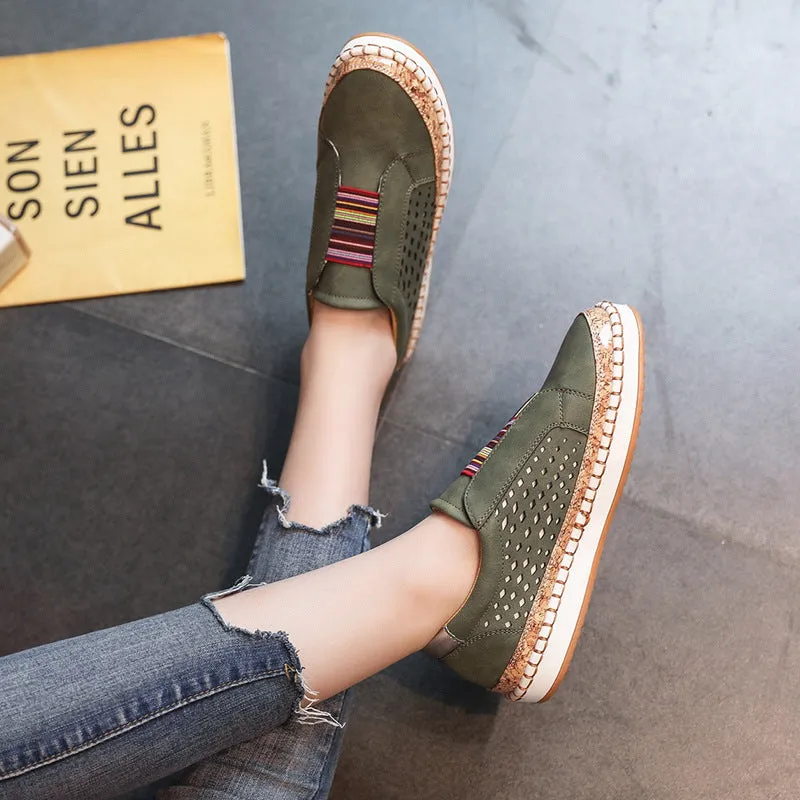 Round Head Slip-on Elastic Band Casual Shoes