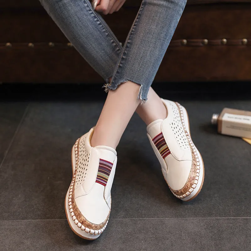 Round Head Slip-on Elastic Band Casual Shoes