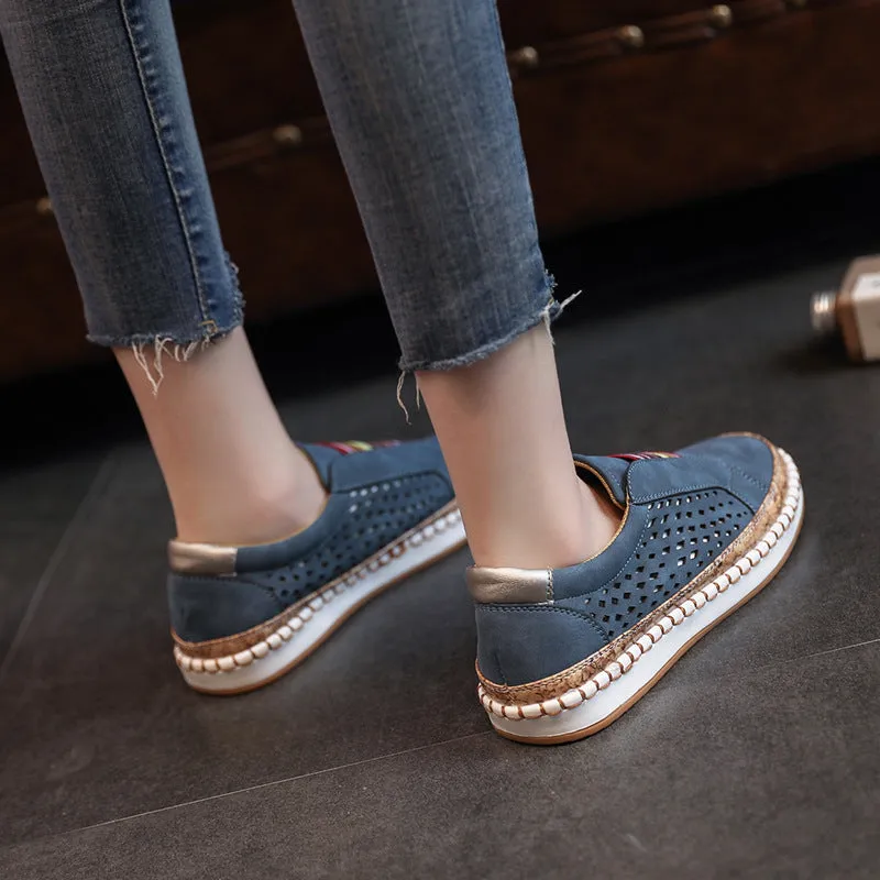 Round Head Slip-on Elastic Band Casual Shoes