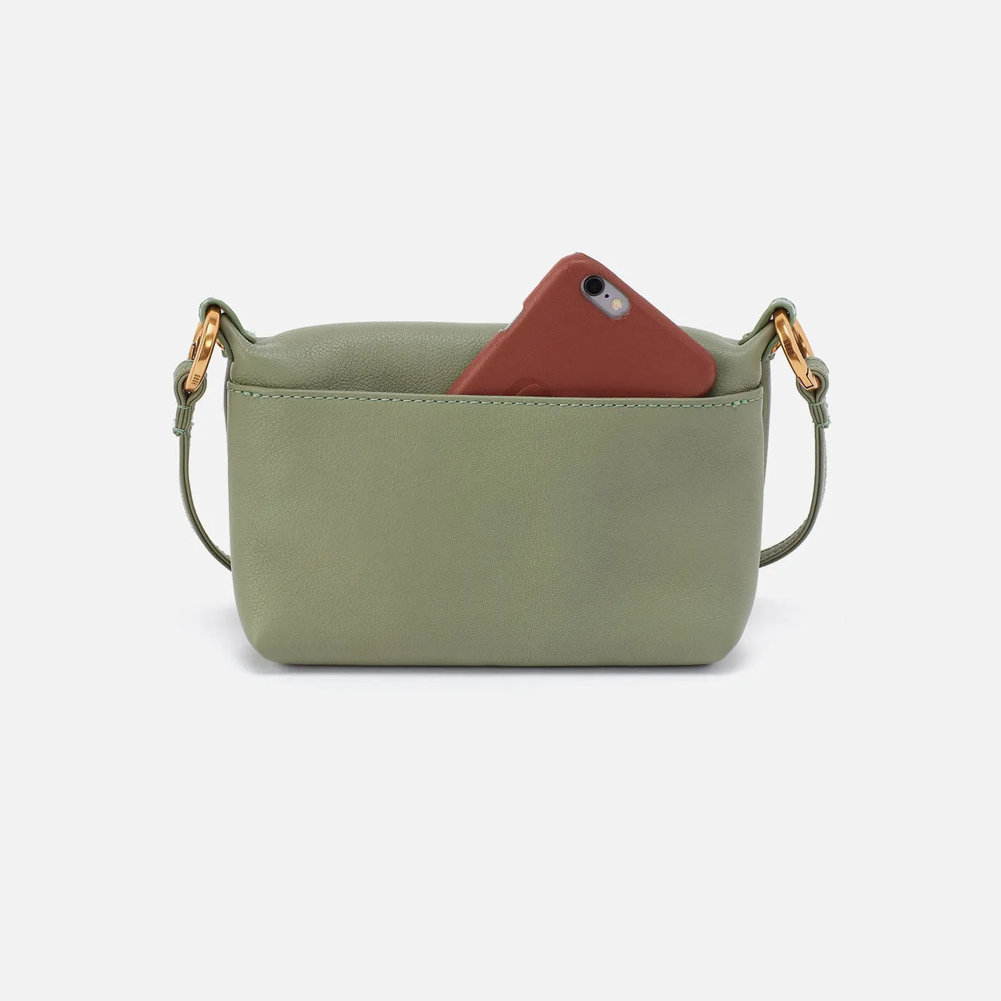 Run About Crossbody In Pebbled Leather - Watercress