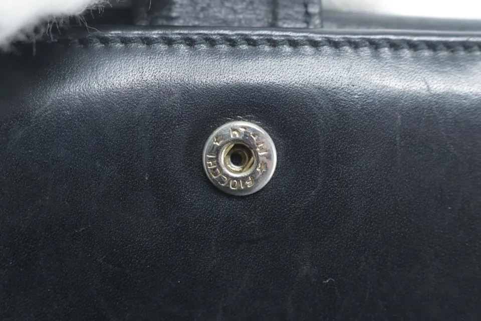 Salvatore Ferragamo Black Leather Gancini Logo Compact Wallet 16FK0113