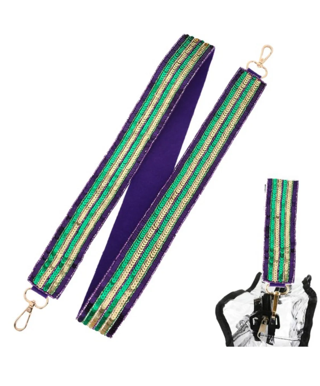 Sequin Striped Purse Strap