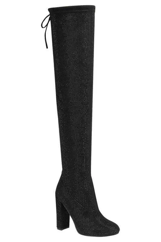 SEQUIN TALL BOOTS