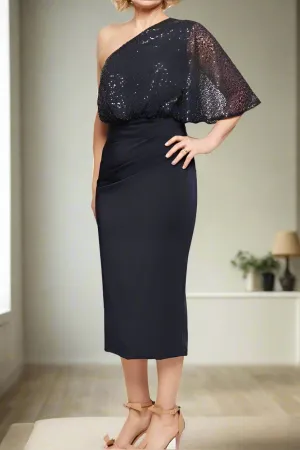 Sequins Sheath One Shoulder Mother of The Bride Dresses