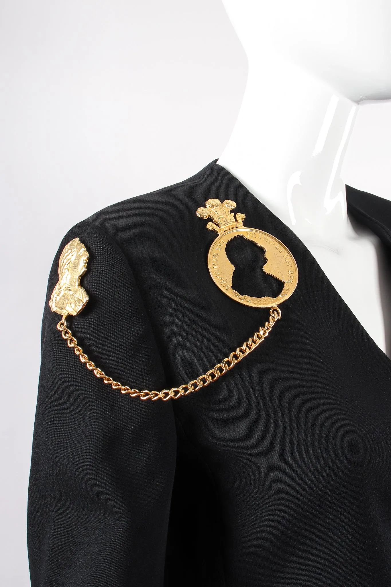 Silhouette Coin Cutout Chain Brooch