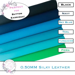 ⋅ Silky Smooth THIN Vegan Leather ⋅ Perfect for Button Earrings ⋅ 0.50mm