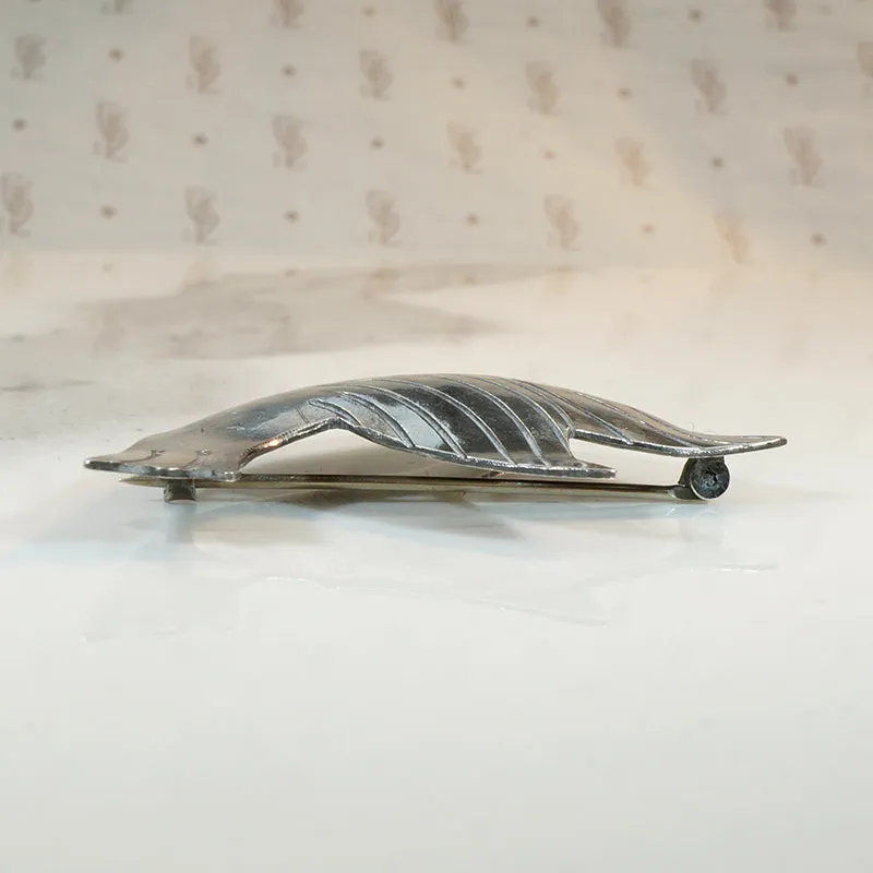 Silver & Turquoise Bird in Flight Brooch