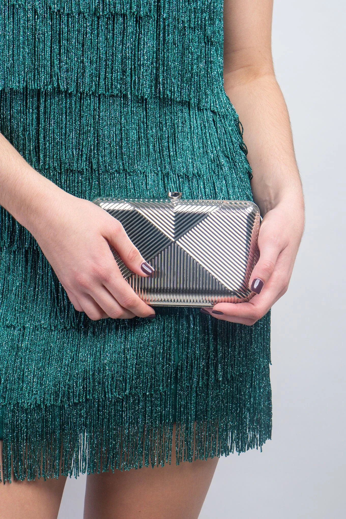 Silver Vintage Metal Clutch