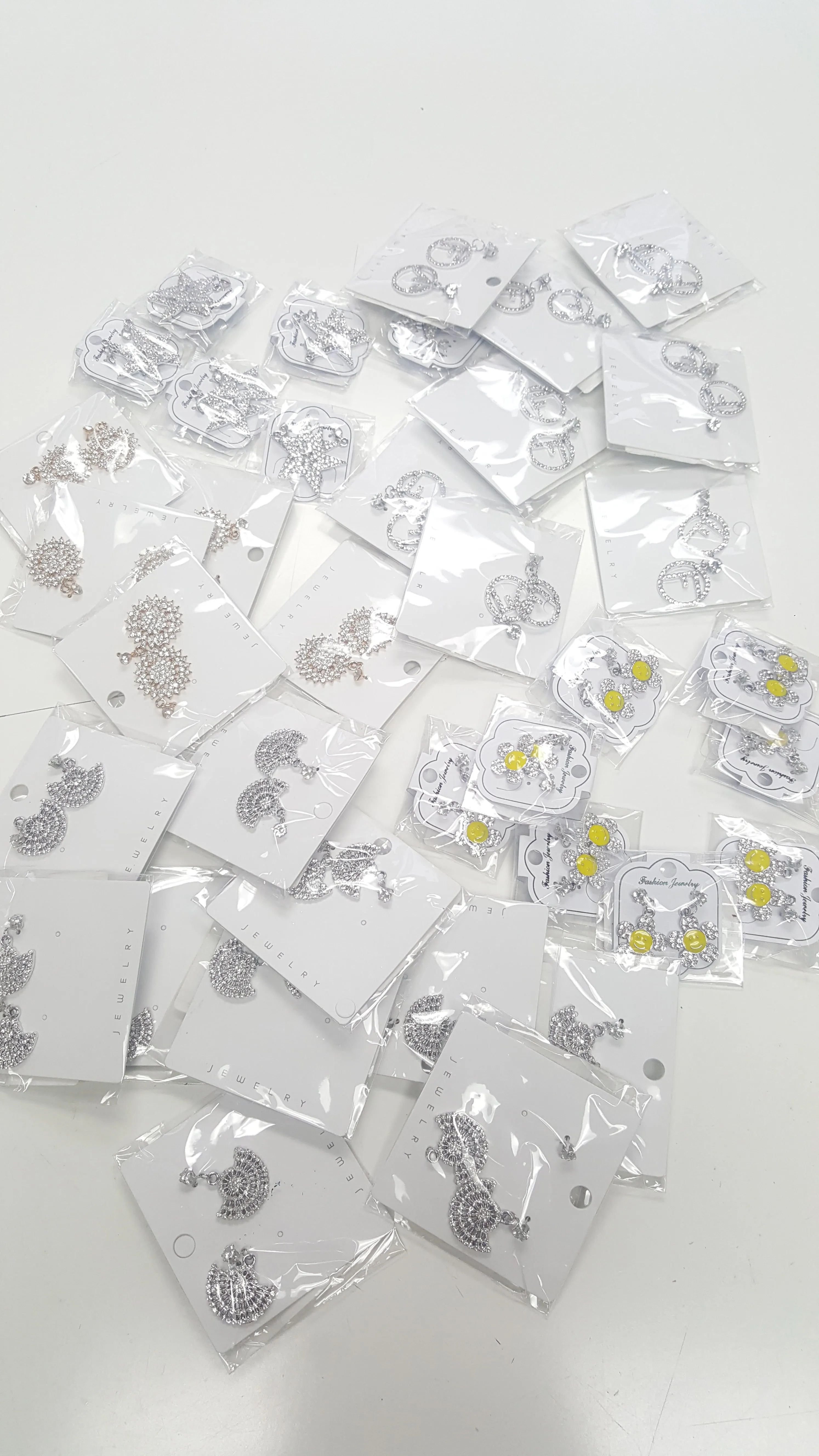 SL-075 Women's CZ Dangle Earrings x 36 pairs - NEW - SMALL LOT