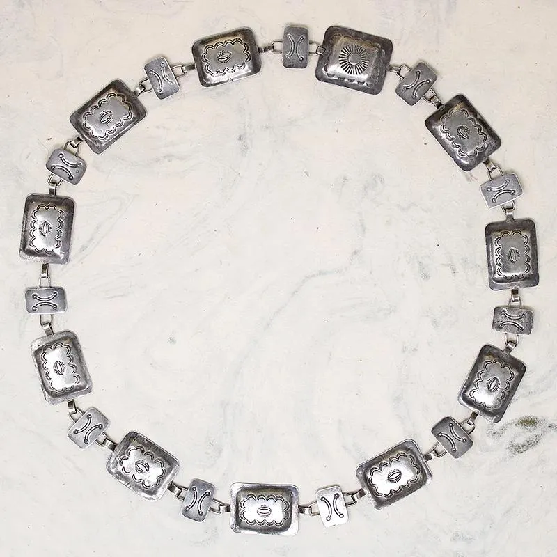 Slinky Coin Silver Belt with Rocker Stamps