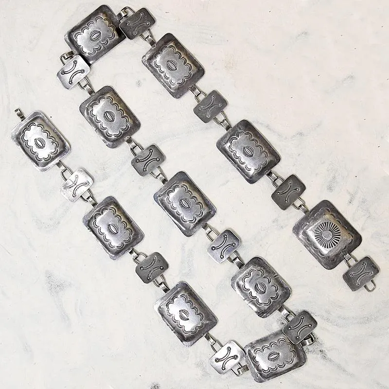 Slinky Coin Silver Belt with Rocker Stamps