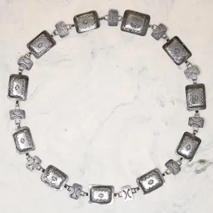 Slinky Coin Silver Belt with Rocker Stamps