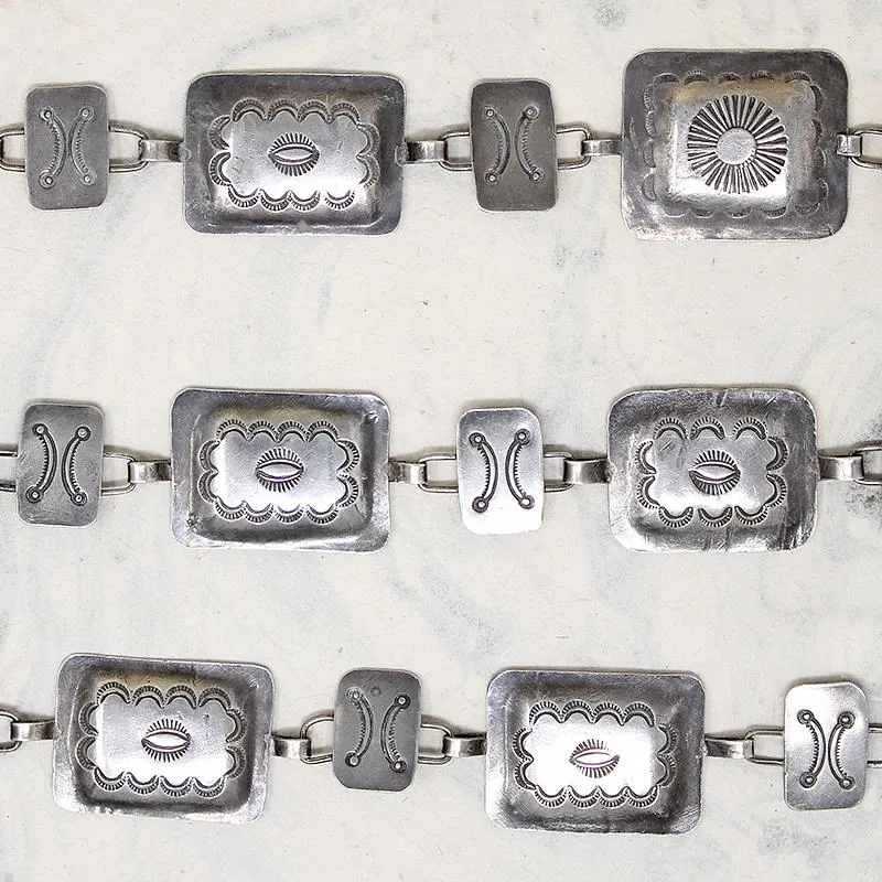 Slinky Coin Silver Belt with Rocker Stamps