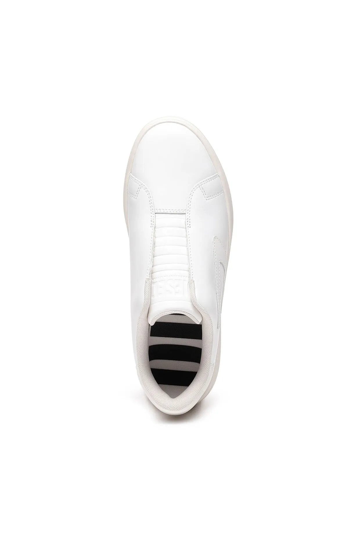 Slip-on Leather Sneakers with D Patch White