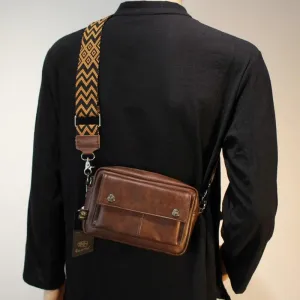 Small Leather Square Messenger Bag
