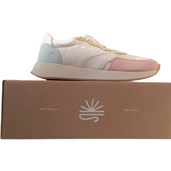 SOLUDOS PARADISO RETRO SNEAKERS MULTI-COLOR  LEATHER/TEXTILE ROUND TOE SIZE 7