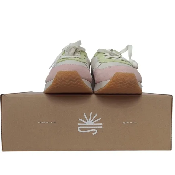 SOLUDOS PARADISO RETRO SNEAKERS MULTI-COLOR  LEATHER/TEXTILE ROUND TOE SIZE 7