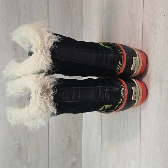 Sorel Kids Youth Sorel Joan of Arctic Tall Lace Up Leather Fur Boots shoes sz 3