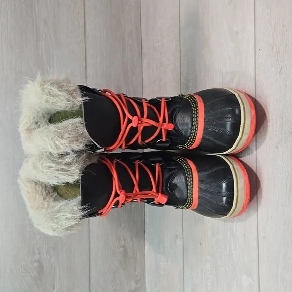Sorel Kids Youth Sorel Joan of Arctic Tall Lace Up Leather Fur Boots shoes sz 3