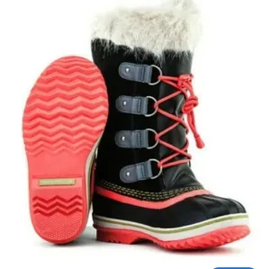 Sorel Kids Youth Sorel Joan of Arctic Tall Lace Up Leather Fur Boots shoes sz 3