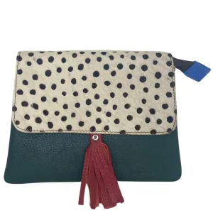 Soruka Lily Leather Flap Over Small Crossbody Bag - Dot Green