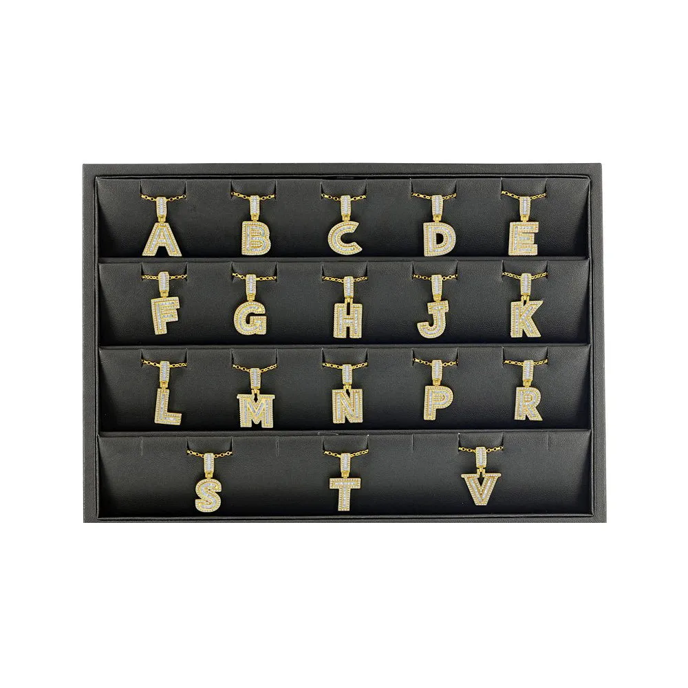 Sparkle Baguette Initial Necklace