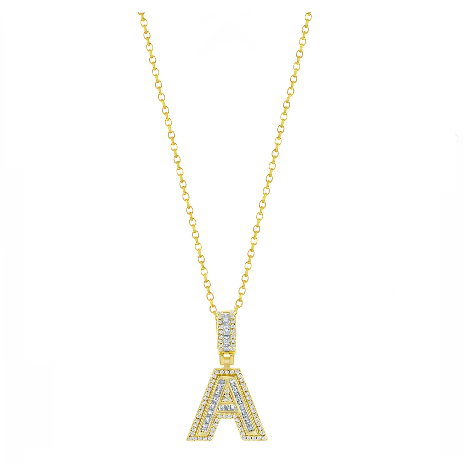 Sparkle Baguette Initial Necklace