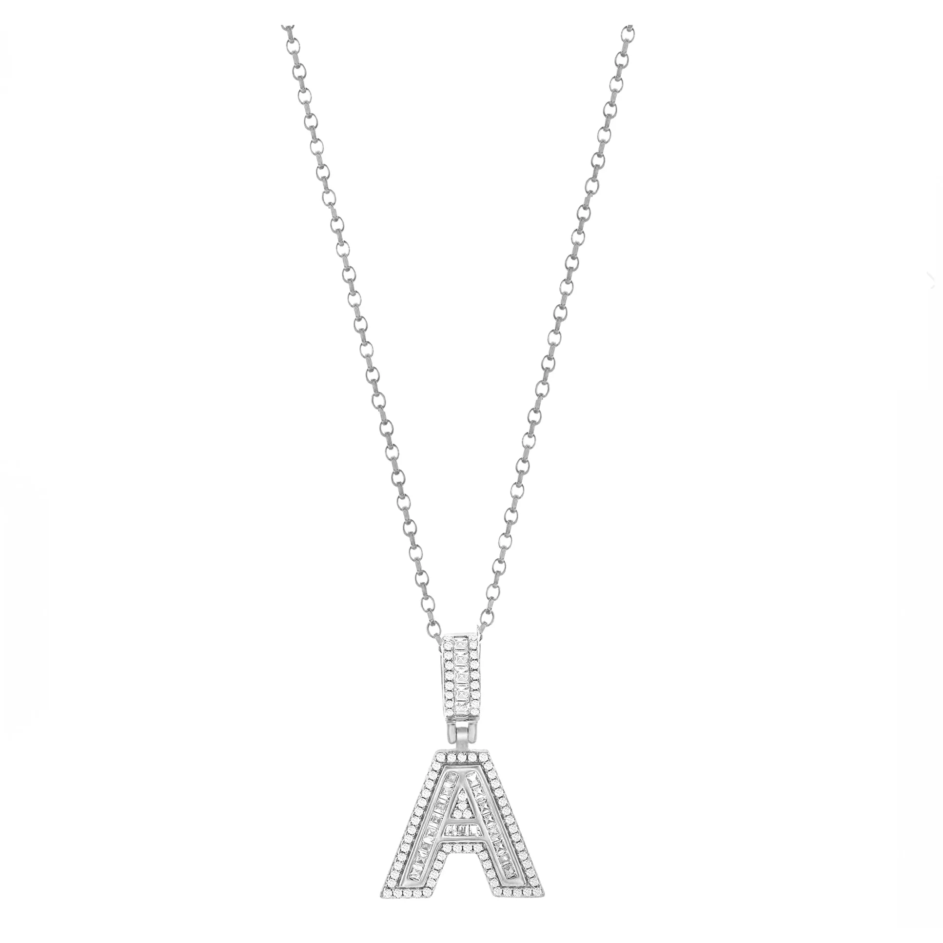 Sparkle Baguette Initial Necklace