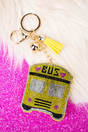 Sparkling School Bus Keychain