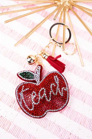 Sparkling Teach Apple Keychain