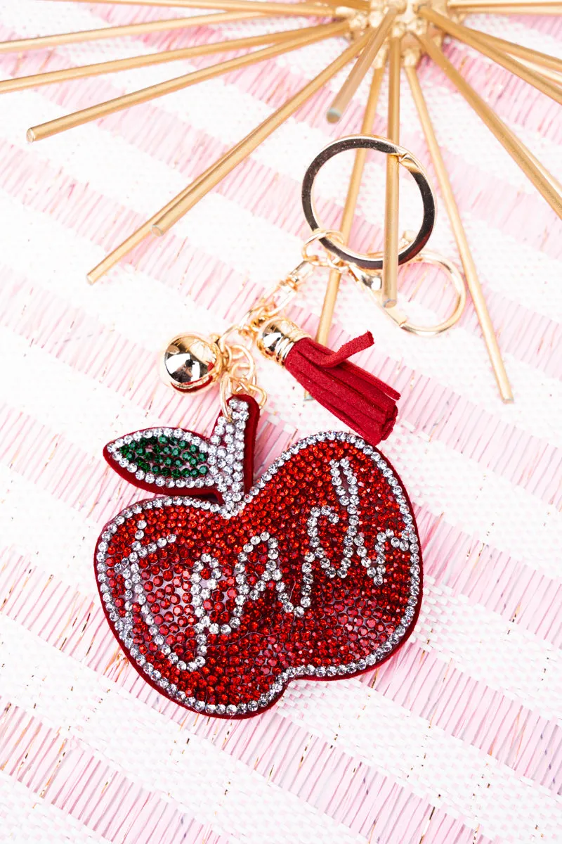 Sparkling Teach Apple Keychain