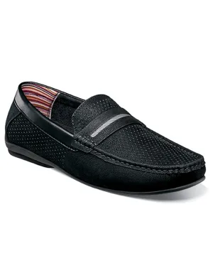 Stacy Adams Corby Moc Toe Saddle Slip On - Black