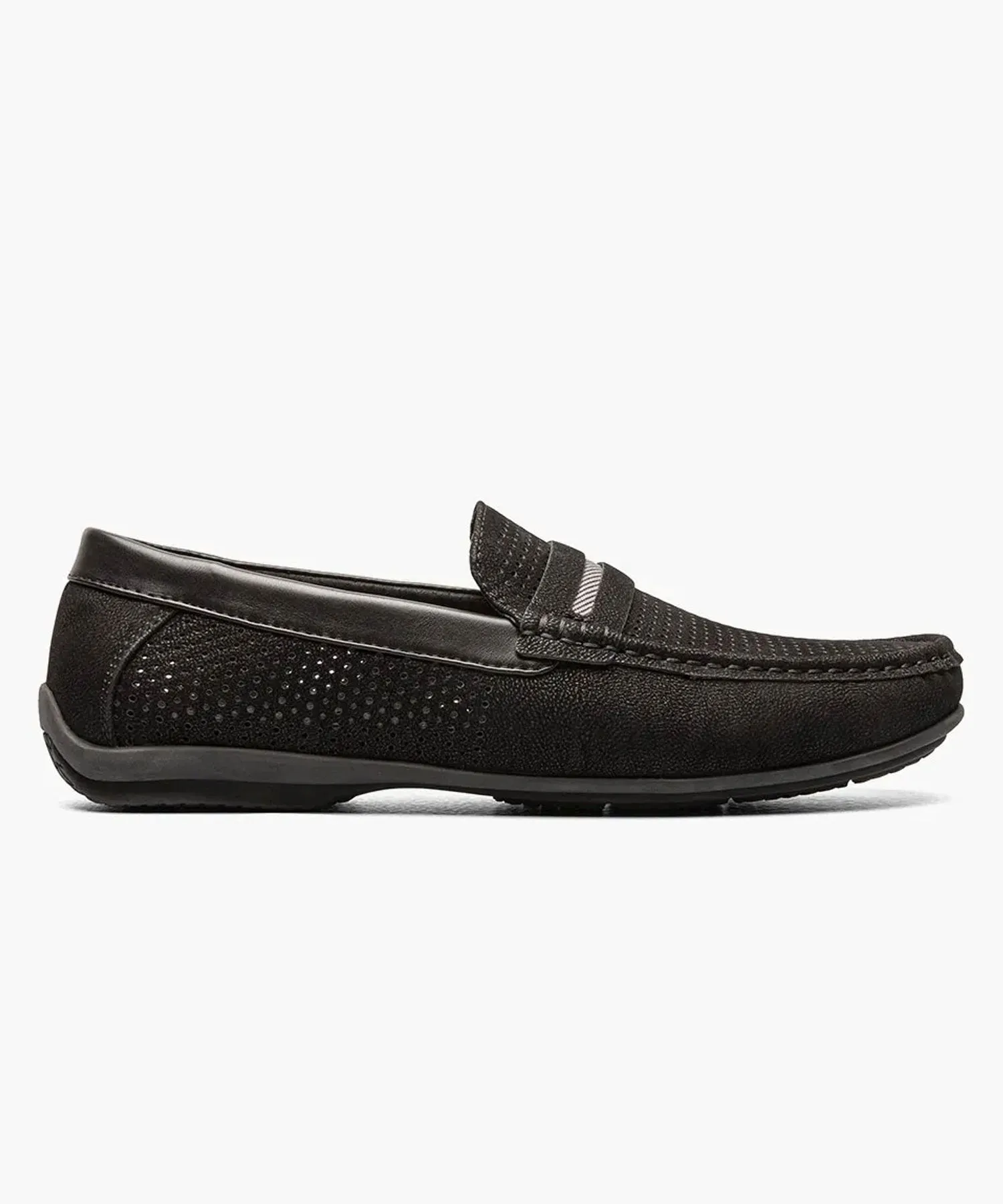 Stacy Adams Corby Moc Toe Saddle Slip On - Black