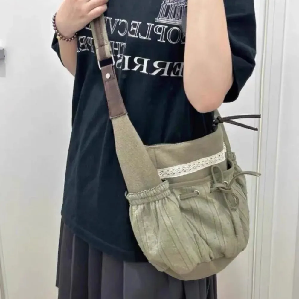 Sweet Cool Bow Vintage Drawstring Chic Crossbody Bags