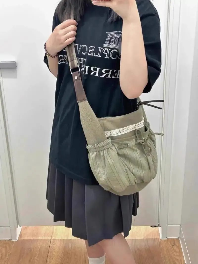 Sweet Cool Bow Vintage Drawstring Chic Crossbody Bags