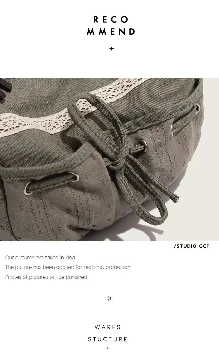 Sweet Cool Bow Vintage Drawstring Chic Crossbody Bags