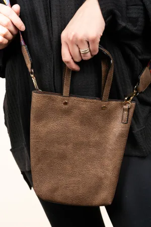 Taupe Brown Faux Leather Gwen Guitar Strap Purse