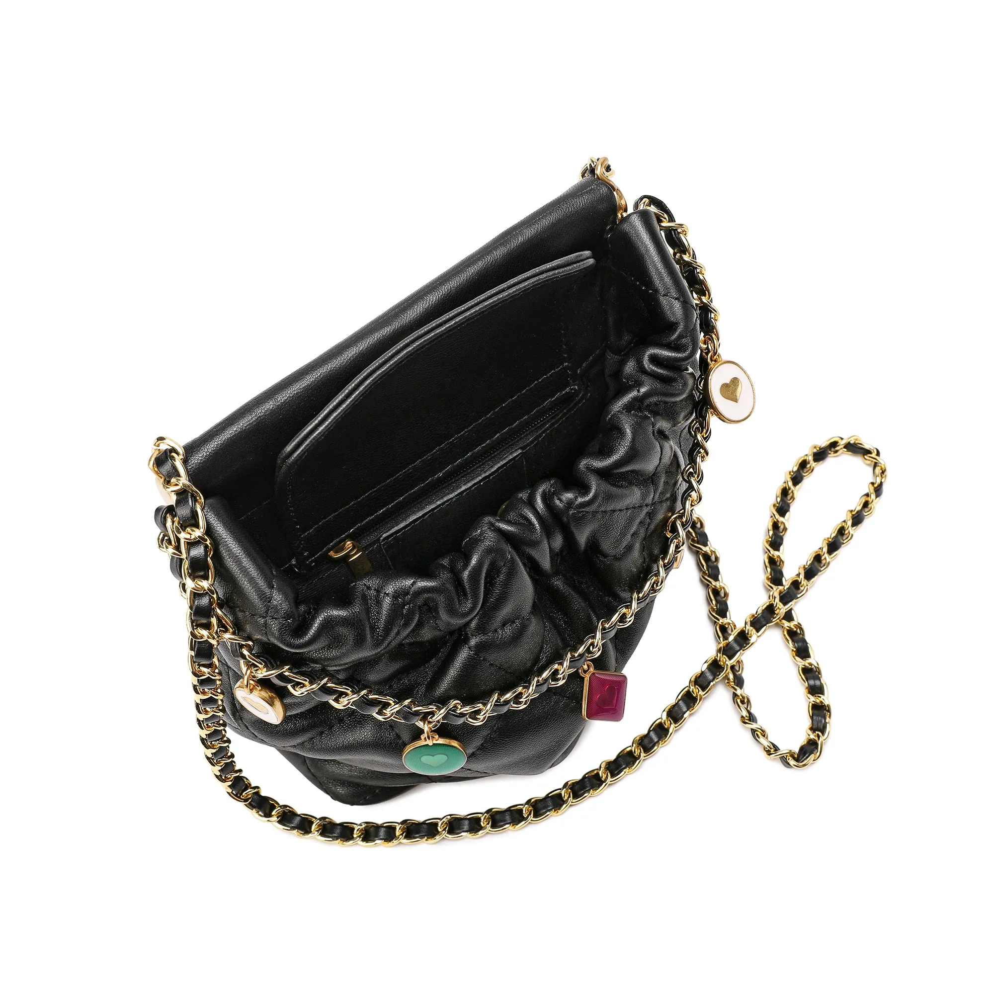 Tiffany & Fred Quilted Sheepskin Leather Crossbody