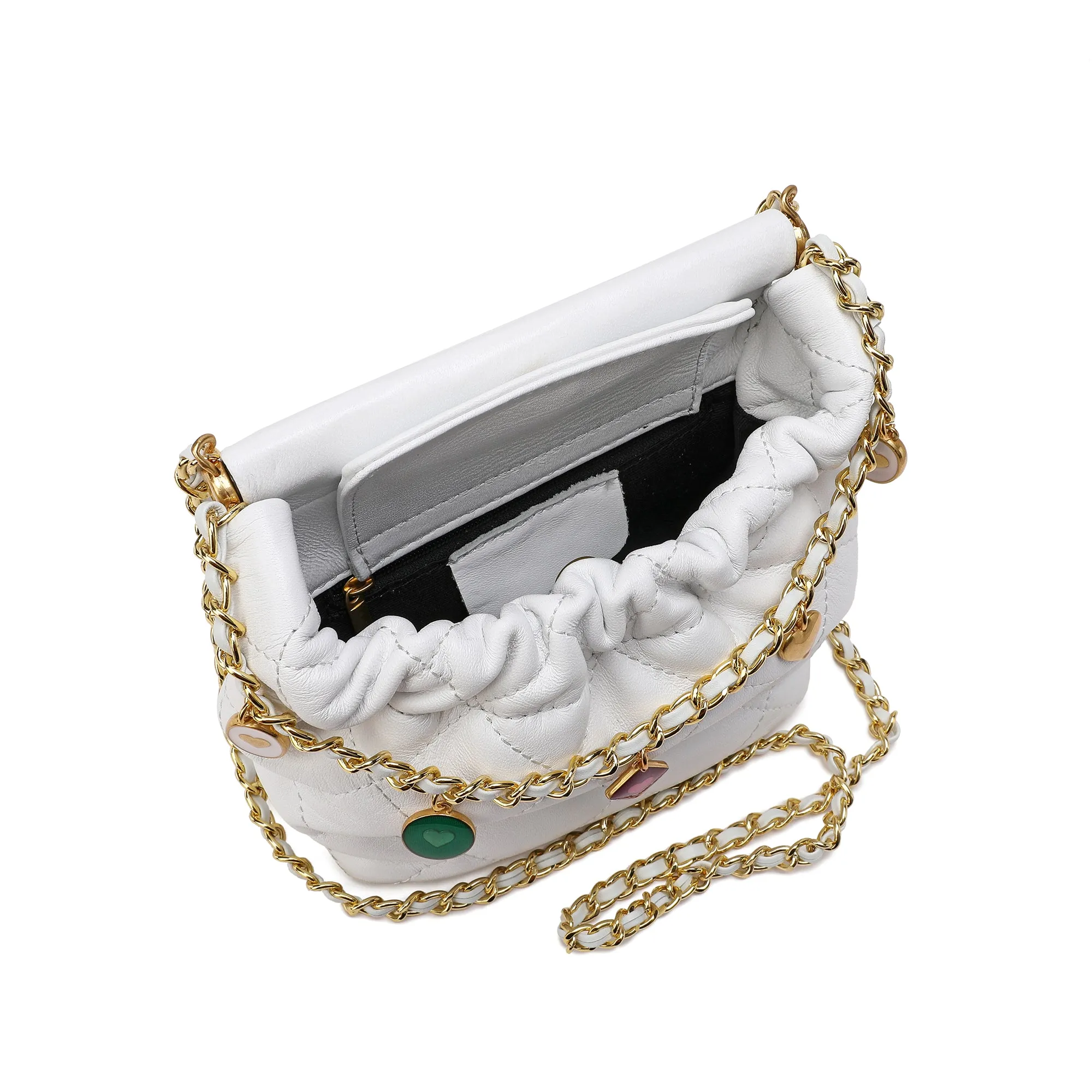 Tiffany & Fred Quilted Sheepskin Leather Crossbody