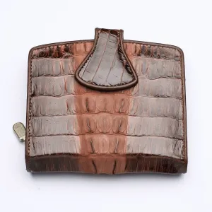 Twotone Brown Crocodile Skin Womens Wallets