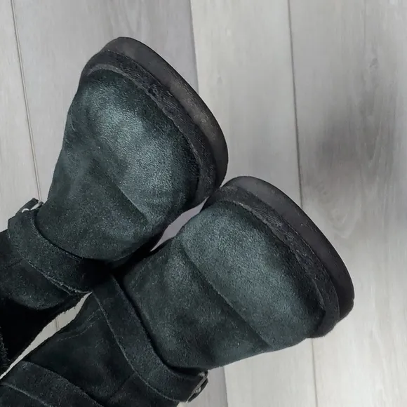 Ugg Australia Maddi Kids Big Girl Tall Leather Sheepskin Boots shoes sz 3