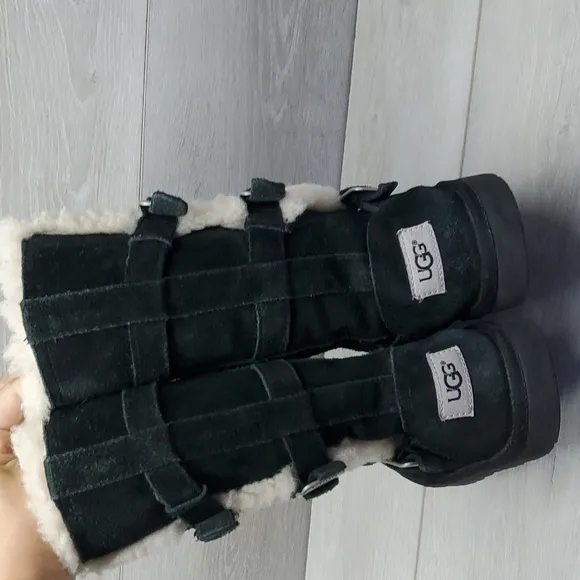 Ugg Australia Maddi Kids Big Girl Tall Leather Sheepskin Boots shoes sz 3